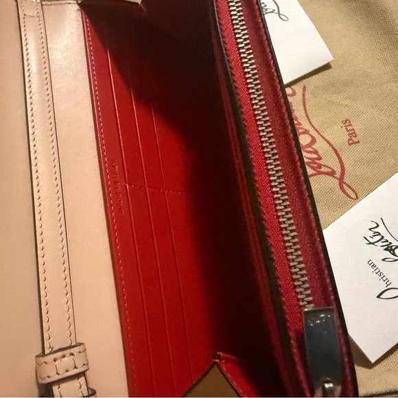 Christian Louboutin Macaron Wallet Calf Spikes Mystic Pink Gold - Picture 9 of 16